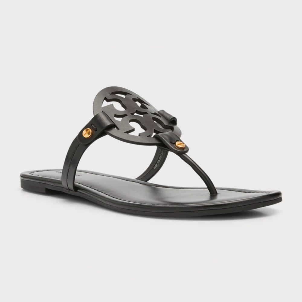 ***BRAND NEW*** Tory Burch Black Miller Leather Sandals - Picture 1 of 5